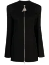 Attico Zip-up Virgin Wool Minidress In Black