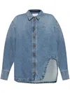 Attico Diana Denim Shirt Long Sleeves In Blue