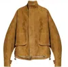 Attico Bomber Jacket Made From Suede Leather In Neutral
