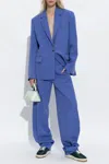 Attico The  ‘jagger' Wool Pleat-front Trousers In Blue
