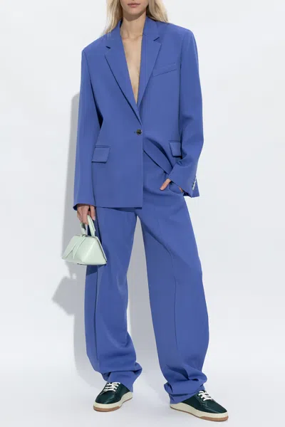 Attico The  ‘jagger' Wool Pleat-front Trousers In Blue