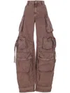 Attico Pink Jeans With Logo Patch On The Rear And Turn-up Cuffs In Denim Woman