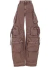 Attico Pink Jeans With Logo Patch On The Rear And Turn-up Cuffs In Denim Woman