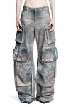 Attico Woman Grey Jeans In Blue