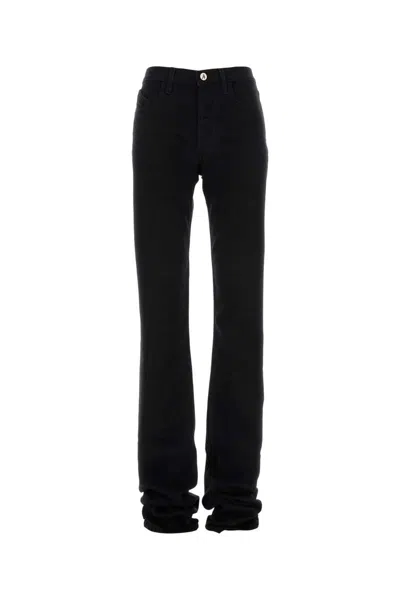 Attico Black Washed Stretch Jeans In Multi