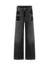 Attico Woman Black Jeans In Black