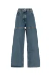 Attico Long Denim Jeans In Blue