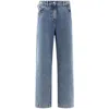 Attico Embroidered-logo Straight-leg Jeans In Blue