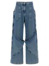 Attico Sky Blue Baggy Jeans With Large Pockets In Blue