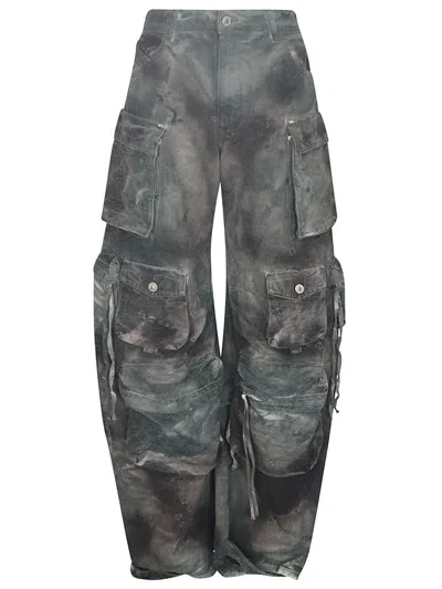 Attico The  Jeans In Green Camouflage