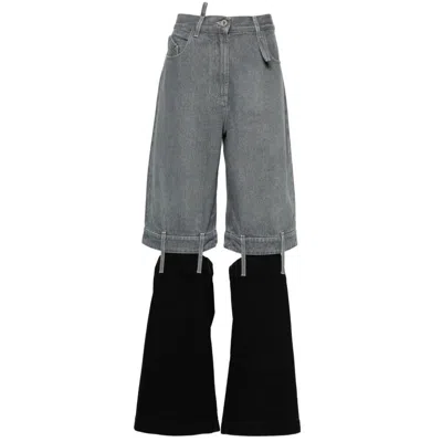 Attico The  Jeans In Grey/black
