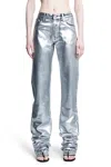 Attico Woman Silver Jeans In Silver