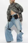 Attico The  Jeans With Split Legs In Light Blue