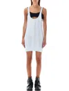 Attico Light Blue Flat Ribbed Tank Top In Blue