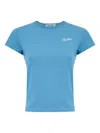 Attico Crew Neck Jersey T-shirt In Soft Fabric In Blue
