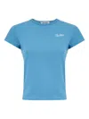 Attico Crew Neck Jersey T-shirt In Soft Fabric In Blue