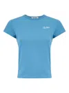 Attico Crew Neck Jersey T-shirt In Soft Fabric In Blue