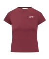 Attico Bordeauc Cotton T-shirt With Embroidered Logo In Burgundy