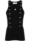 Attico Black Cotton Tank Top