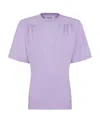 Attico Jewel Cut-out Cotton T-shirt In Purple