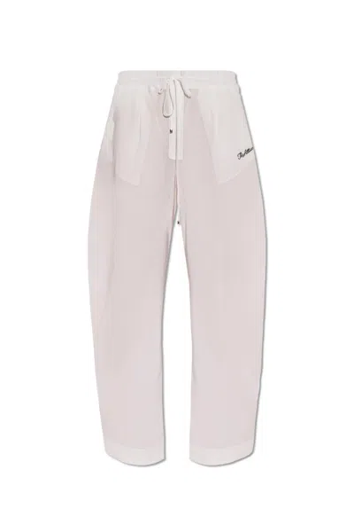 Attico The  Join Us At The Beach Collection Embroidered Trousers In White