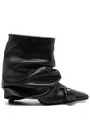Attico The  Juno Leather Ankle Boots With Heel