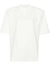 Attico White Asymmetrical Oversize T-shirt In Nude & Neutrals