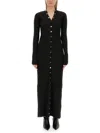 Attico Black Viscose Long Cardigan
