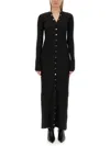 Attico Black Viscose Long Cardigan In Black