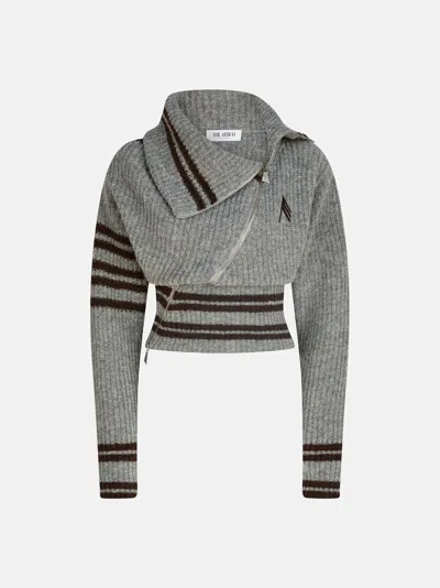 Attico Cardigan Melange Grey In Gray