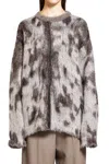 Attico Leopard-print Jacquard Sweater In Grey