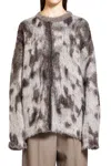 Attico Leopard-print Jacquard Sweater In Grey