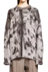 Attico Leopard-print Jacquard Sweater In Grey