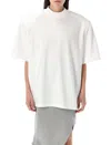 Attico White Oversized T-shirt With Moulded Split In White