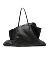 Attico Black Calf Leather Bos Taurus Shoulder Bag In Black