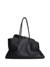 Attico La Passeggiata Leather Shoulder Bag In Black