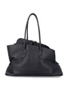 Attico The  La Passeggiata Medium Grainy Leather Tote In Black