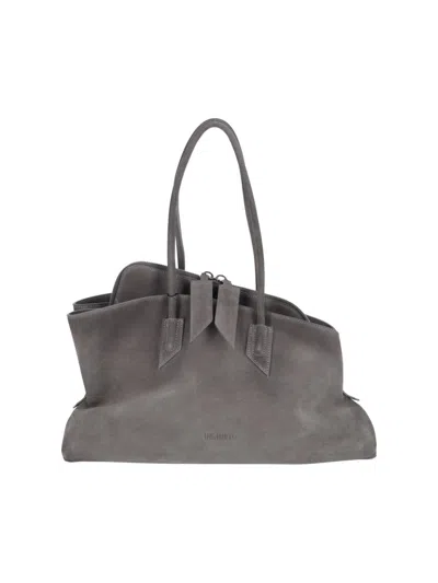 Attico The  "la Passeggiata" Medium Grey Suede Handbag