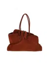 Attico Rectangular Suede Finish Double Handles Shoulder Bag