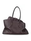 Attico The  La Passeggiata Medium Leather Tote In Brown