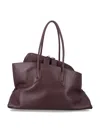 Attico The  La Passeggiata Medium Leather Tote In Burgundy