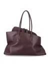 Attico The  La Passeggiata Medium Leather Tote In Burgundy