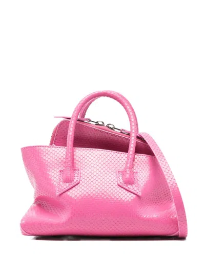 Attico The  La Passeggiata Mini Leather Shoulder Bag In Pink