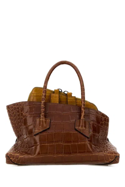 Attico The  'la Passeggiata Mini' Top Handle In Brown