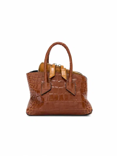 Attico The  'la Passeggiata Mini' Top Handle In Brown