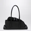 Attico 'la Passeggiata Small' Black Shoulder Bag With Tubular Handles And Impressed Logo On The Front In Black