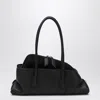 Attico 'la Passeggiata Small' Black Shoulder Bag With Tubular Handles And Impressed Logo On The Front In Black