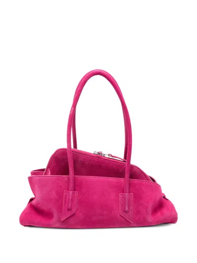 Attico The  La Passeggiata Small Leather Shoulder Bag In Pink