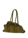 Attico The  La Passeggiata Small Leather Shoulder Bag In Green