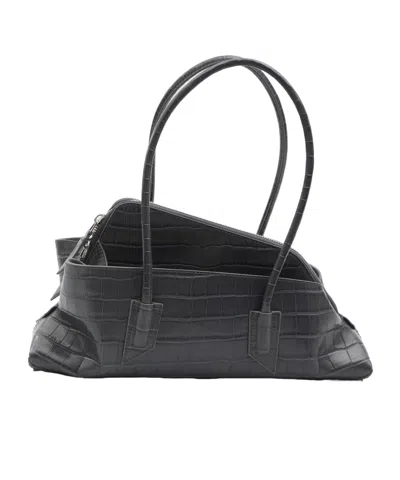 Attico The  La Passeggiata Small Top Handle Tote Bag In Black